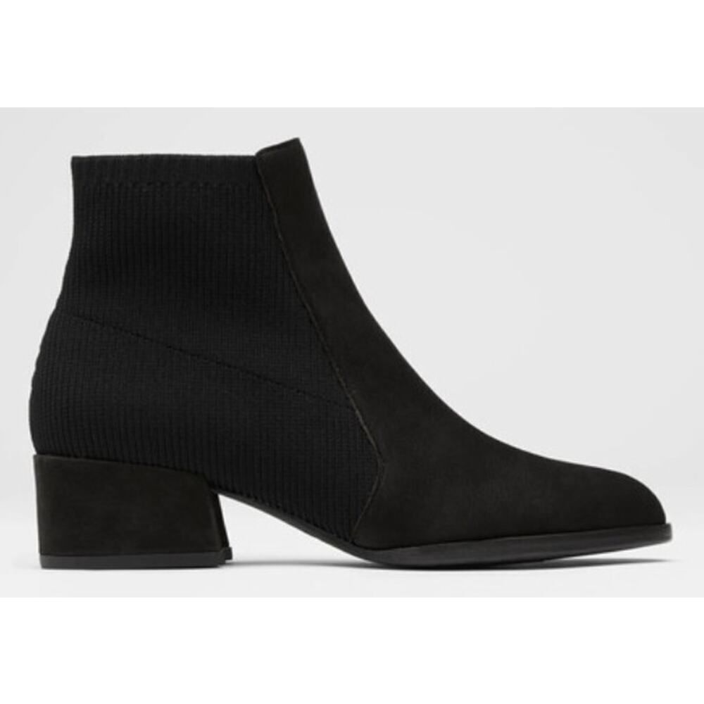Eileen Fisher Aesop Tumbled Nubuck and Knit Bootie Women’s Sz. 7.5